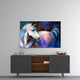 White Horse Glass Wall Art.
