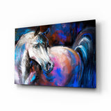 White Horse Glass Wall Art.