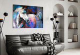 White Horse Glass Wall Art.