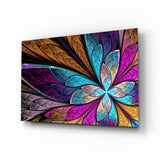 Flor de Pétalos Vitral Fractal cuadro de cristal - 72x46 cm