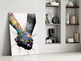 Hand in Hand Glass Wall Art.