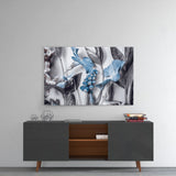 Blue Flowers Glass Wall Art.