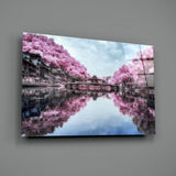 Pink Landscape Glass Wall Art.