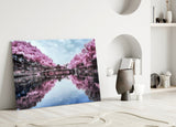 Pink Landscape Glass Wall Art.