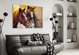 Horses Glass Wall Art.