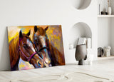 Horses Glass Wall Art.