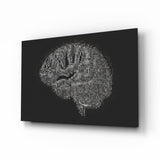 Binary Code Digital Brain Glass Wall Art - 72x46 cm