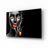 The Power of Orange Glass Wall Art - 72x46 cm