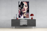 Abstract Woman Portrait Glass Wall Art.