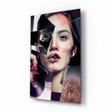 Abstract Woman Portrait Glass Wall Art.