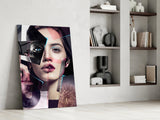 Abstract Woman Portrait Glass Wall Art.