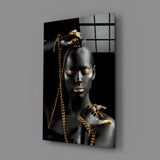 Gold Woman Glass Wall Art.