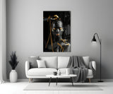Gold Woman Glass Wall Art.