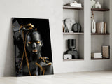 Gold Woman Glass Wall Art.