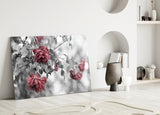 Pink Roses Glass Wall Art.