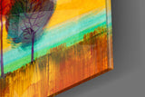 Colorful Trees Glass Wall Art.