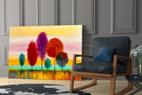 Colorful Trees Glass Wall Art