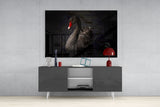 Black Swan Glass Wall Art.