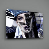 Abstract Woman Portrait Glass Wall Art.