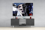 Abstract Woman Portrait Glass Wall Art.