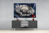 Gray Flower Glass Wall Art.