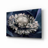 Glasbild Graue Blume - 72x46 cm