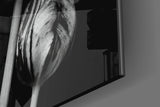 Black and White Flowers Glass Wall Art.