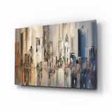 Abstract City Glass Wall Art.