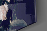 White Rose Glass Wall Art.