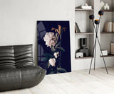 White Rose Glass Wall Art.