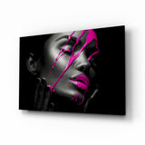 Quadro in vetro Donna viola - 72x46 cm