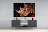 Rhino Glass Wall Art.