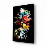 Abstract Portrait Glass Wall Art.