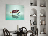 Hippo Glass Wall Art.