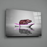 Hippo Glass Wall Art.