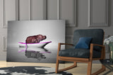 Hippo Glass Wall Art.
