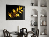Yellow Leaves Glass Wall Art.