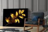 Yellow Leaves Glass Wall Art.
