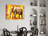 Elephant Glass Wall Art.