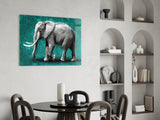 Elephant Glass Wall Art.