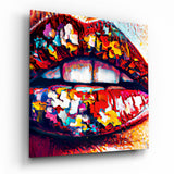 Cuadro de cristal Labios || Colección Designer - 40x40 cm