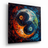 Raffinato quadro in vetro Yin e Yang || Collezione Designer - 40x40 cm