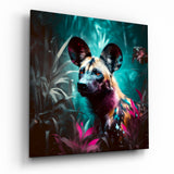 Glasbild „Forest Dog" || Designer-Kollektion - 40x40 cm