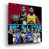 Basketball All Star Glass Wall Art - 40x40 cm
