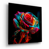 Rosa neón multicolor vibrante cuadro de cristal - 40x40 cm