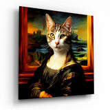 Mona-Lisa-Katze Glasbild - 40x40 cm