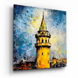 Torre di Galata a spatola quadro in vetro - 40x40 cm