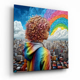 Tableau en verre Rêves arc-en-ciel - 40x40 cm