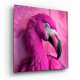 Flamingo in Pink und Magenta Glasbild - 40x40 cm