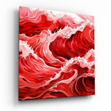 Onde rosse, quadro in vetro || Collezione Designer - 40x40 cm